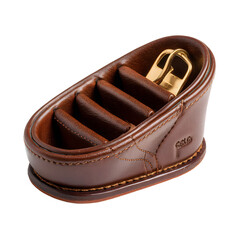 Luxurious Brown Leather Golf Tee Holder for Premium Golf Accessories