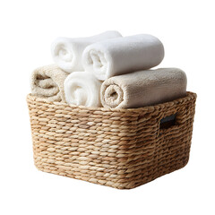 Elegant Modern Storage Basket with Soft White Aesthetic