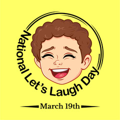 Cheerful Cartoon Character Celebrating National Let's Laugh Day