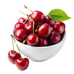 Fresh Sweet Cherries in White Bowl - Summer Fruit Photography