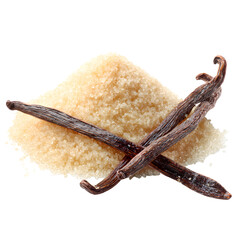 Vanilla Pod on Pile of Vanilla Sugar - Aromatic Ingredient for Gourmet Food and Desserts
