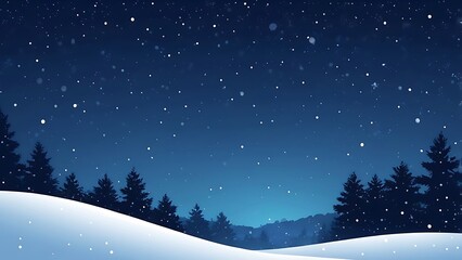 winter night landscape