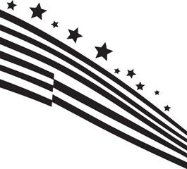 Abstract black and white stars and stripes design