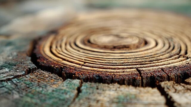 Wood slice rings close up macro detail