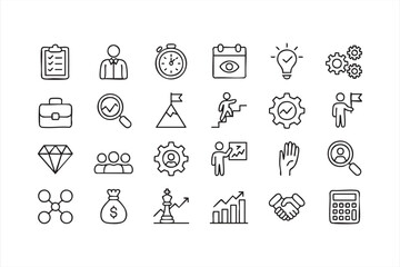 Leadership, Coaching and Team Development Icons for Business UI Kits, Analytics Systems and Planning Apps