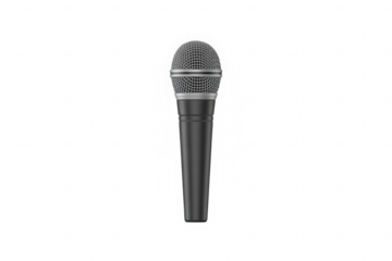 Professional handheld dynamic microphone isolated on black background studio shot