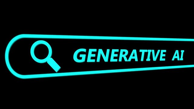 Searching generative AI on the internet visualized through a computer-screen macro, highlighting intelligent query processing and modern digital exploration workflows