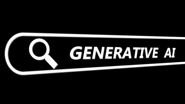 Searching generative AI on the internet visualized through a computer-screen macro, highlighting intelligent query processing and modern digital exploration workflows