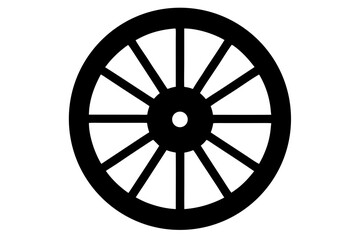 wagon wheel icon, wheel silhouette art © Silhouette Studio