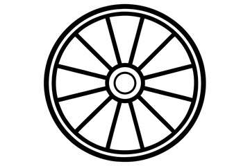 Obraz premium wagon wheel icon, wheel silhouette art