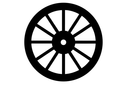 wagon wheel icon, wheel silhouette art