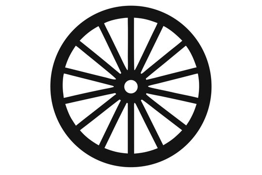 wagon wheel icon, wheel silhouette art