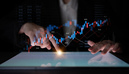 Candlestick chart visualizing financial market trends, investment patterns, price fluctuations, and trading strategy in capital and digital asset markets Latch