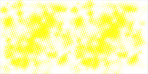 halftone abstract texture overlay yellow dots on white background for retro graphic design or vintage print effect
