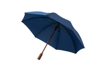 Blue umbrella isolated on white background, png