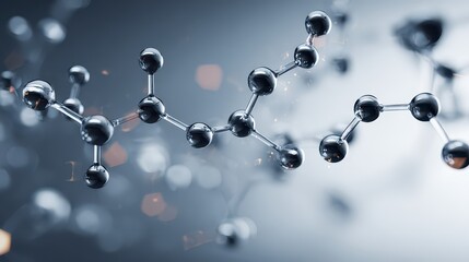 Abstract Molecular Structure with Glowing Particles and Blurred Background Scientific Research