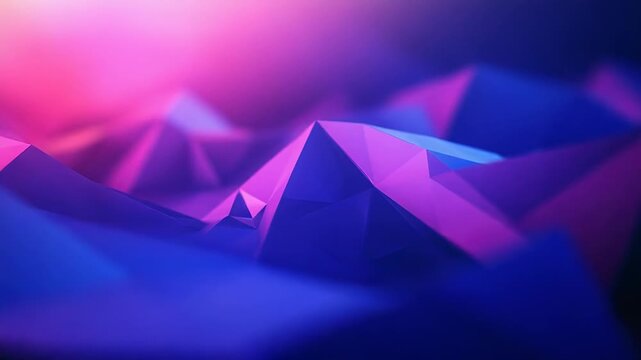 Abstract geometric low poly landscape background in purple pink blue