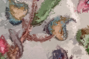 Various oil paintings, flowers, roses, peonies, waterfalls, landscapes, peacocks, mountains, fish, chrysanthemums, lakes, fishermen fishing