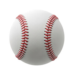 Classic white baseball with red stitching, isolated on a clean white background.