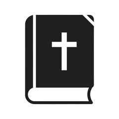 Fototapeta premium Holy Bible with cross icon design concept representing religious wedding ceremony sacred vows spiritual