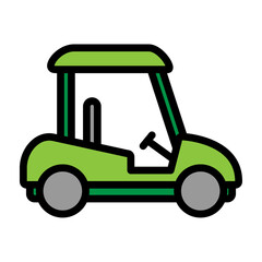 Golf Cart Vector Filled Icon Design