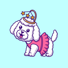 Cute Poodle Dog Ballet Cartoon