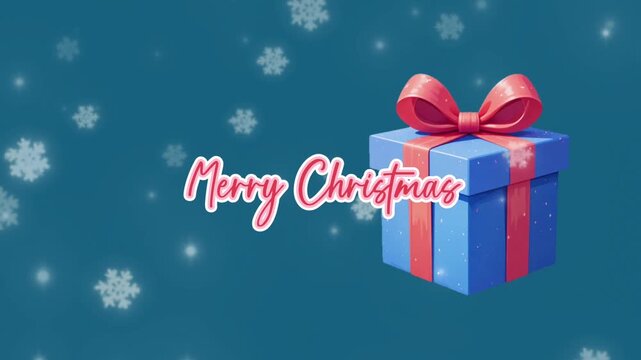 Holiday Greeting Card with Shimmering Jewels on blue Background