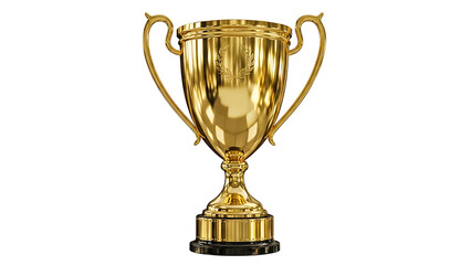 shiny golden trophy cup standing proudly on a white background symbolizing achievement success victory competition excellence and award recognition ideal for sports events and celebratory designs