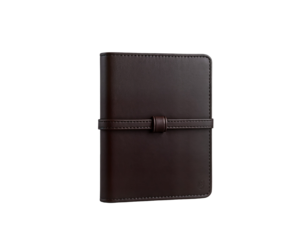 Elegant Brown Leather Notebook with Strap Closure