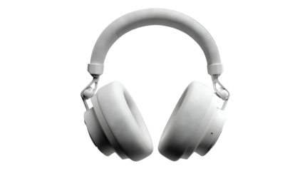 Modern portable wireless headphones in soft blue color high resolution PNG clipart isolated on transparent background perfect clean cutout for music design branding and digital artwork