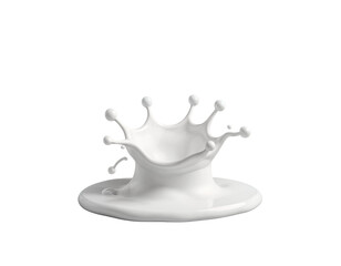 Dynamic White Liquid Splash with Crown Effect
