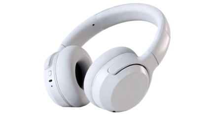 Modern portable wireless headphones in soft blue color high resolution PNG clipart isolated on transparent background perfect clean cutout for music design branding and digital artwork