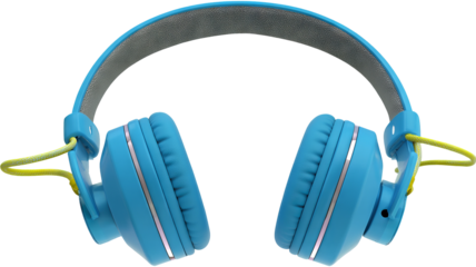 Over ear wireless headphones high resolution PNG isolated on transparent background realistic audio headset cutout for music design branding mockups and digital artwork