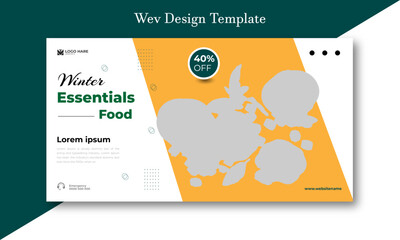 Winter Food Web Banner Design Template