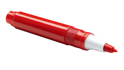 High resolution red marker pen for writing isolated on transparent background realistic PNG style clean stationery cutout for design mockups branding layouts and creative projects