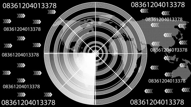 Radar Scanning loop. Radar screen animation .Signal transmitted sonar radar .Radar point to detect enemy position. world map radar screen animation. Radar Scanning loop. Rada icon animation.