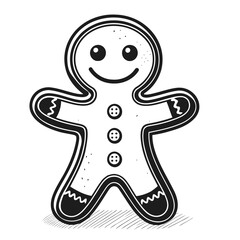 cute gingerbread man with buttons and icing details