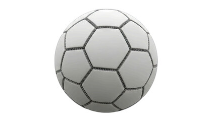 Fototapeta premium White Soccer Ball with Hexagonal Panels and Black Stitching on a Transparent Background Realistic Studio Lighting