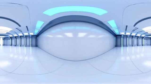 Futuristic 360 Interior Hallway.