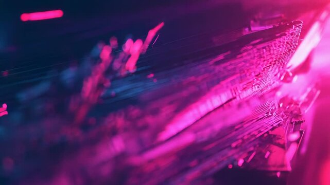 Abstract digital technology background with glowing data stream