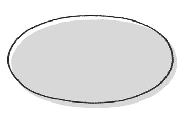 楕円形フレーム素材（手描き風・版ずれ）