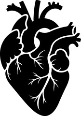 Vintage Human Heart silhouette vector illustration