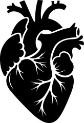 Vintage Human Heart silhouette vector illustration