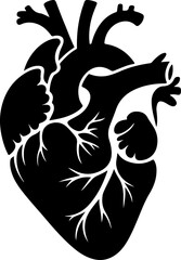 Vintage Human Heart silhouette vector illustration