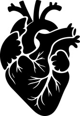 Vintage Human Heart silhouette vector illustration