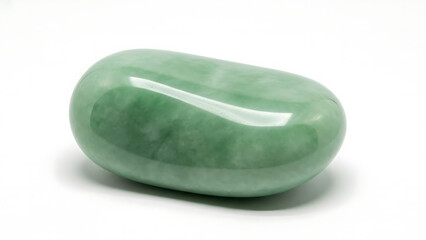 Naturally tumbled and polished vibrant green gemstone, showcasing its smooth texture and color