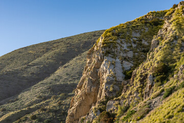  Vaqueros Formation (bedded siltstone, shale and sandstone), Point Mugu Beach, California State Route 1, Pacific Coast Highway. Santa Monica Mountains, Ventura County.	
