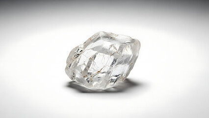 Raw uncut diamond, unique crystalline structure, natural mineral formation close-up