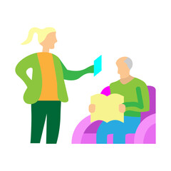 Generation Gap Vector Flat Icon Design