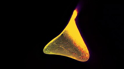 Bright glowing rotating particle 3d sphere. Virtual assistant animation. Technology, science, engineering and artificial intelligence background. Animated wave energy orb. Pink and orange. 4k - Powered by Adobe